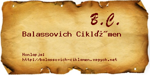 Balassovich Ciklámen névjegykártya